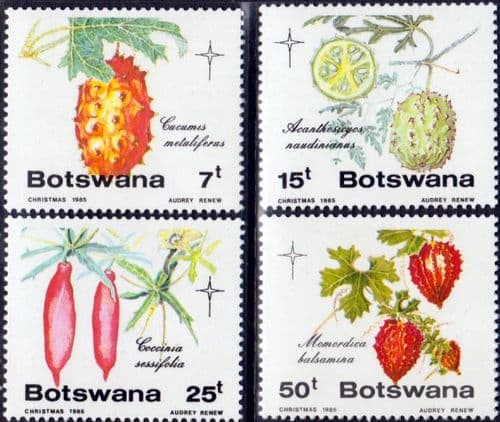 Botswana 1985 Christmas Edible Wild Cucumbers Set Fine Mint