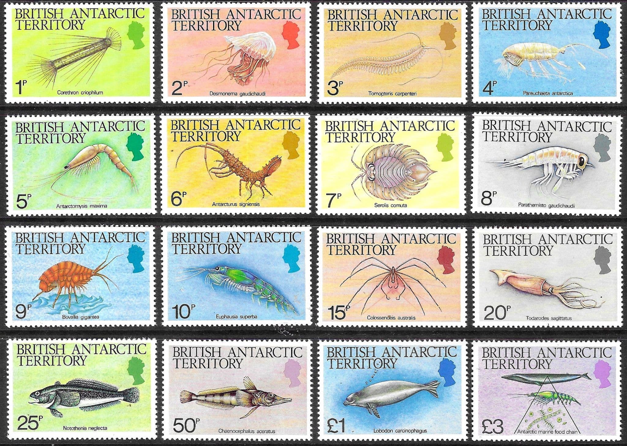 British Antarctic Terratory 1984 Marine Life Set Fine Mint