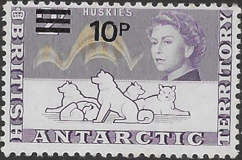 British Antarctic Territory 1971 Decimal Currency SG 34 Surcharged Fine Mint