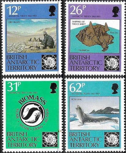 British Antarctic Territory 1991 Anniversary of Antarctic Treaty Set Fine Mint