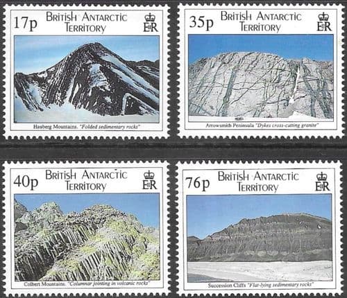 British Antarctic Territory 1995 Geological Structures Set Fine Mint