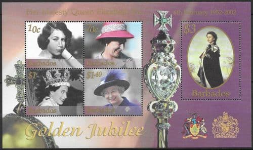 British Antarctic Territory 2002 Golden Jubilee Miniature Sheet Fine Mint