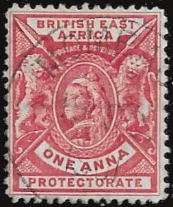 British East Africa 1896 Queen Victoria and British Lions SG 66a Fine Used