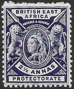 British East Africa 1896 Queen Victoria and British Lions SG 68 Fine Mint