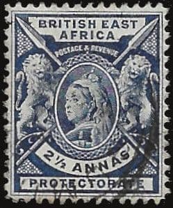 British East Africa 1896 Queen Victoria and British Lions SG 68 Fine Used
