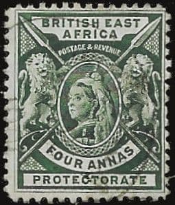 British East Africa 1896 Queen Victoria and British Lions SG 70 Fine Used