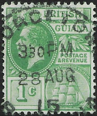 British Guiana 1913 George V Head and Ship SG 259 Fine Used