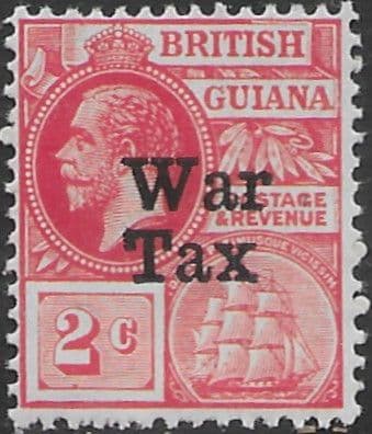 British Guiana 1918 George V Head and Ship War Tax SG 271 Fine Mint