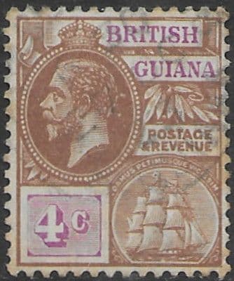 British Guiana 1921 George V Head and Ship SG 275 Fine Used