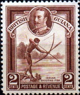 British Guiana 1934 King George V SG 289 Indian Shooting Fish Fine Mint