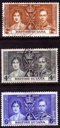 British Guiana 1937 King George VI Coronation Set Fine Used