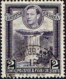 British Guiana 1938 King George VI SG 309a Kaieteur Falls Field Fine Used