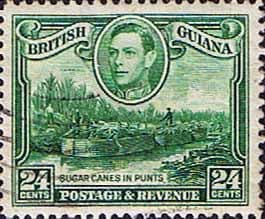 British Guiana 1938 King George VI SG 312a Sugar Cane in Punts Fine Used
