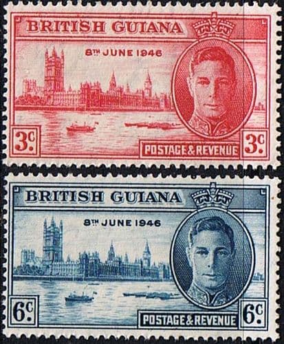 British Guiana 1946 King George VI Victory Set Fine Mint