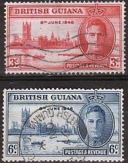 British Guiana 1946 King George VI Victory Set Fine Used