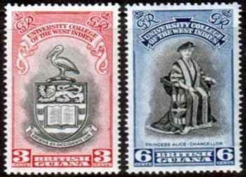 British Guiana 1951 British West Indies University College Set Fine Mint