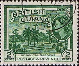 British Guiana 1954 Queen Elizabeth II SG 332 Botanical Gardens Fine Used