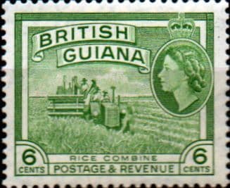 British Guiana 1954 Queen Elizabeth II SG 336 Rice Combine Fine Mint