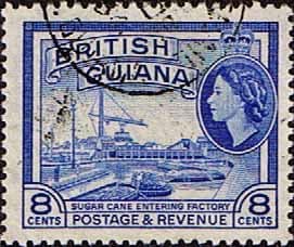 British Guiana 1954 Queen Elizabeth II SG 337 Sugar Cane Entering Factory Fine Used
