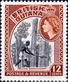 British Guiana 1954 Queen Elizabeth II SG 338 Felling Greenheart Fine Mint