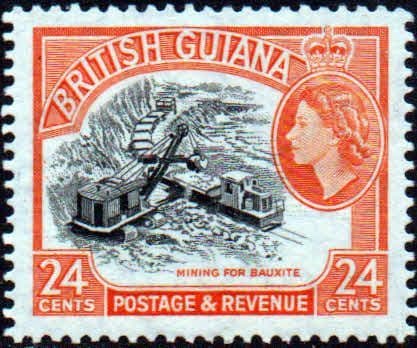 British Guiana 1954 Queen Elizabeth II SG 339a Mining For Bauxite Fine Mint