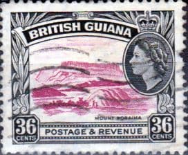 British Guiana 1954 Queen Elizabeth II SG 340 Mount Roraima Used