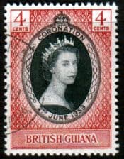 British Guiana Queen Elizabeth II 1953 Coronation Fine Used