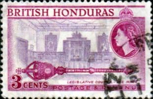 British Honduras 1953 SG 181 Mace and Legislative Council Chamber Fine Used