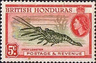 British Honduras 1953 SG 183 Spiny Lobster Fine Mint