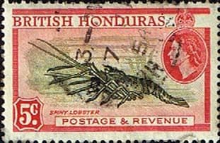 British Honduras 1953 SG 183 Spiny Lobster Fine Used