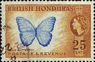 British Honduras 1953 SG 186 Morpho Peleides Butterfly Fine Used