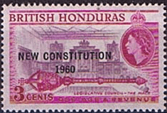 British Honduras 1961 Stamps of 1953 optd NEW CONSTITUTION SG 195 Fine Mint
