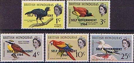 British Honduras 1964 Overprints SELF GOVERNMENT Set Fine Mint