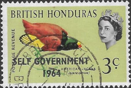 British Honduras 1964 Overprints SELF GOVERNMENT SG218 Fine Used