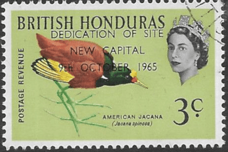 British Honduras 1966 Overprinted DEDICATION OF SITE NEW CAPITAL 9th OCTOBER 1965 SG 231 Fine Used