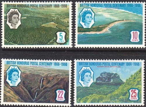 British Honduras 1966 Postal Centenary Set Fine Mint