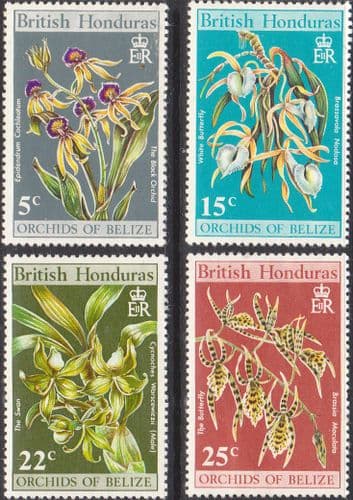British Honduras 1969 Orchids of Belize Set Fine Mint