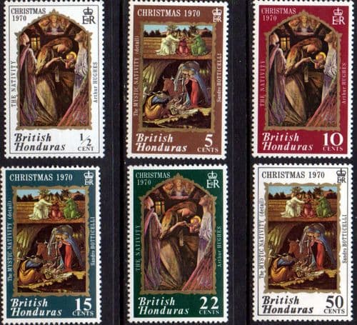 British Honduras 1970 Christmas Paintings Set Fine Mint