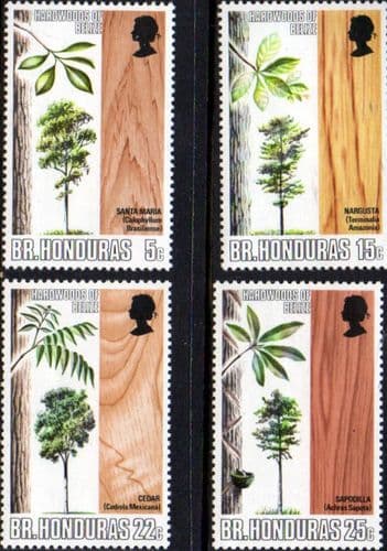 British Honduras 1970 Trees Indigenous Hardwoods Set Fine Mint