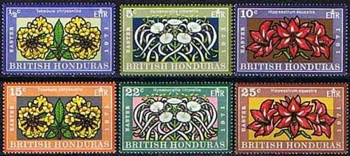 British Honduras 1971 Easter Flowers Set Fine Mint