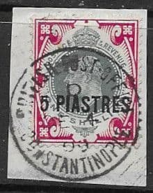 British Levant 1911 British Currency SG 32 Fine Used Tied to Nice Costantinople PM