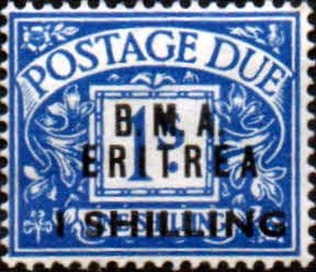 British Post Offices Eritrea 1948 BMA Overprint Post Dues SG ED 5 Fine Mint