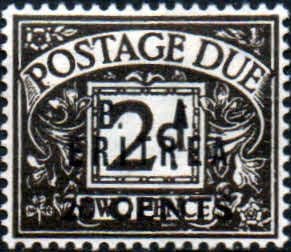 British Post Offices Eritrea 1950 BA ERITREIA Overprint Post Dues SG ED 8 Fine Mint