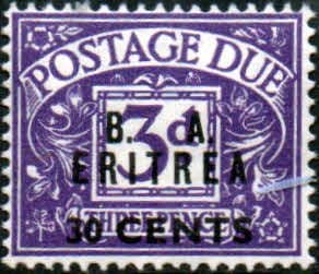 British Post Offices Eritrea 1950 BA ERITREIA Overprint Post Dues SG ED 9 Fine Mint
