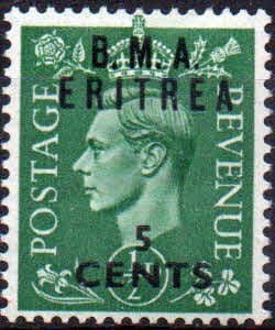 British Post Offices Eritrea 1950 BMA Overprint SG E 1 Fine Mint