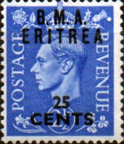 British Post Offices Eritrea 1950 BMA Overprint SG E 4 Fine Mint