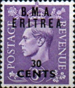 British Post Offices Eritrea 1950 BMA Overprint SG E 5 Fine Mint