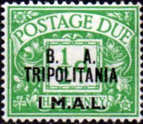 British Post Offices Tripolitania 1950 Post Due Overprinted BA SG TD 6 Fine Mint