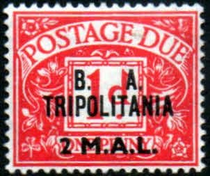 British Post Offices Tripolitania 1950 Post Due Overprinted BA SG TD 7 Fine Mint