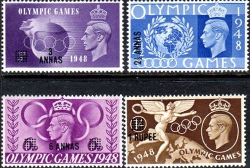 British Postal Agencies in Eastern Arabia 1948 Olympic Games Set Fine Mint